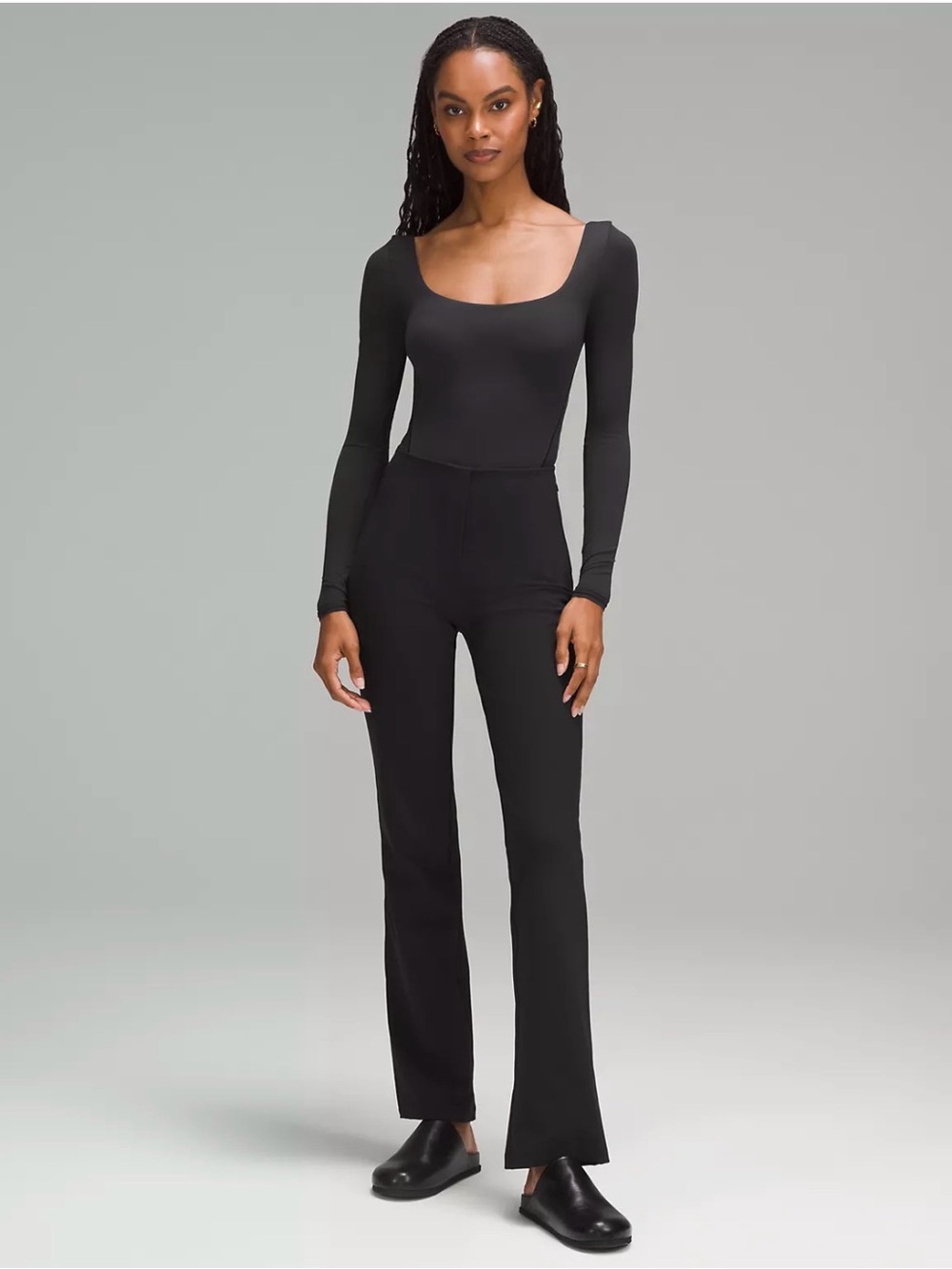 Wundermost Ultra-Soft Nulu Square-Neck Long-Sleeve Bodysuit